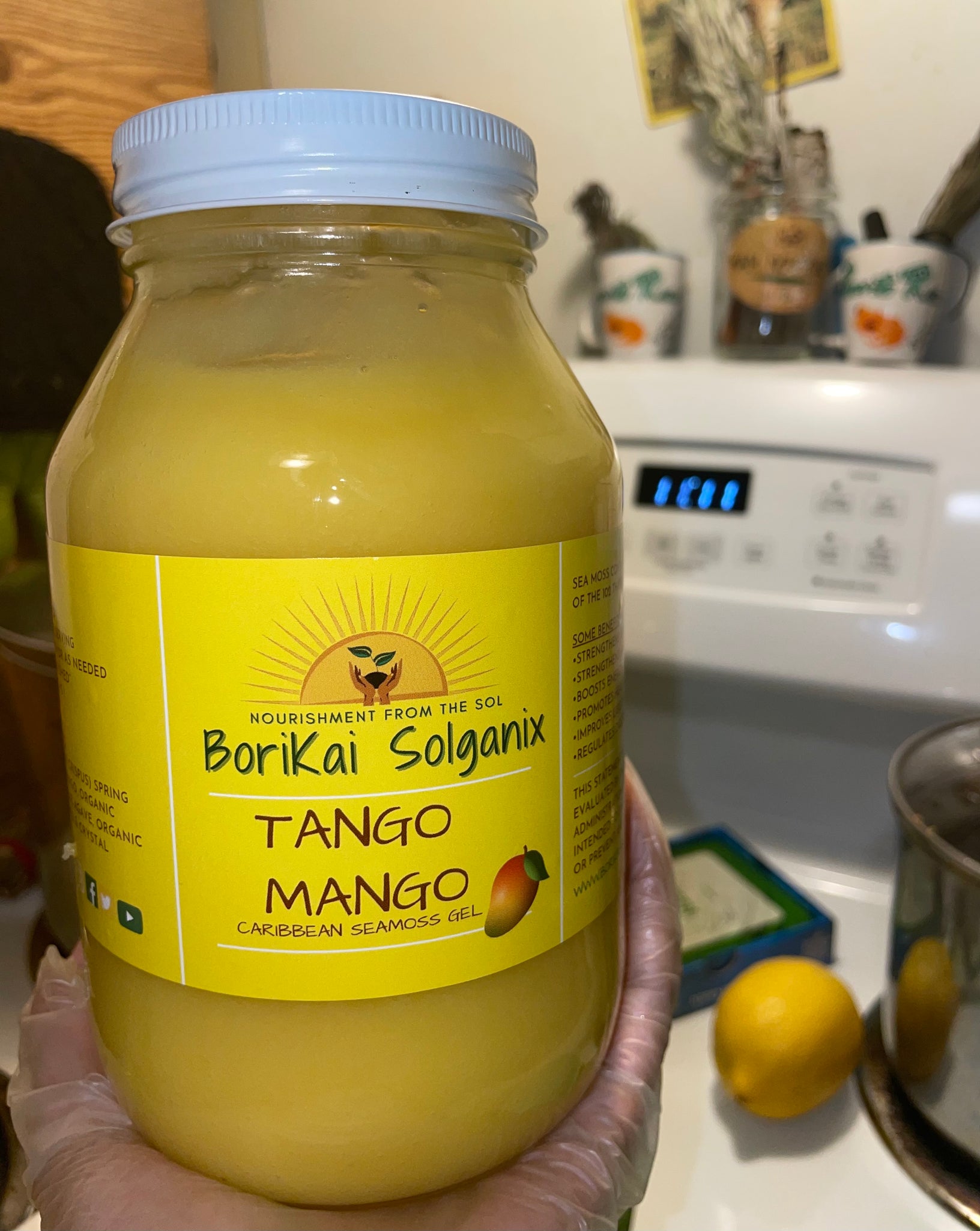 Mango Infused Seamoss Gel 8oz made with 100% organic wildcrafted seamoss |  Kerwins Sea Moss